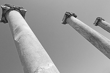 Image showing column in old  temple and theatre in ephesus   antalya turkey as