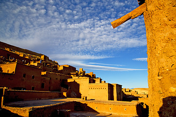 Image showing season clouds   africa in morocco    and the historical 