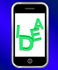 Image showing Idea On Phone Shows Thoughts And Invention