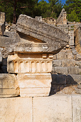 Image showing  ruins stone  theatre in    sky and  old  