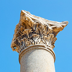 Image showing column in old  temple and theatre in ephesus   antalya turkey as