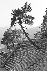 Image showing  ruins stone and theatre in  antalya  arykanda turkey asia sky a