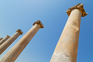 Image showing column in old  temple and theatre in ephesus   antalya turkey as