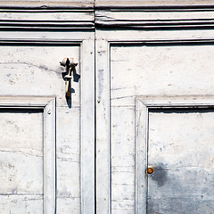 Image showing  traditional   door    in italy   ancian wood and traditional  t