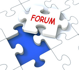 Image showing Forum Puzzle Shows Online Community Discussion And Advice