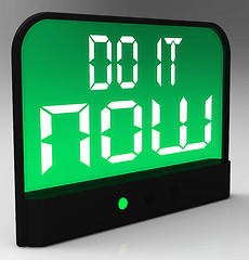 Image showing Do It  Now Clock Showing Urgency For Action