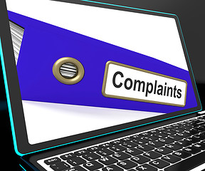 Image showing Complaints File On Laptop Shows Complaints