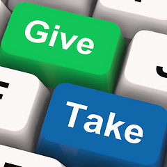 Image showing Give Take Keys Show Generous And Selfish