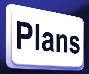 Image showing Plans Button Shows Objectives Planning And Organizing