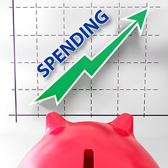 Image showing Spending Graph Means Rise In Outgoings And Costs