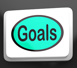 Image showing Goals Button Shows Aims Objectives Or Aspirations