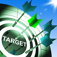 Image showing Target On Dartboard Showing Successful Shooting