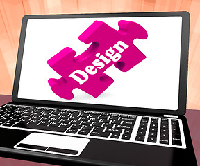 Image showing Design On Laptop Shows Creative Designer Artistic Designing