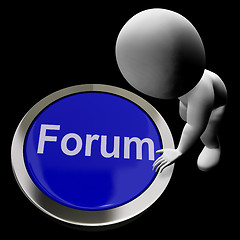 Image showing Forum Button Meaning Social Media Community Or Getting Informati