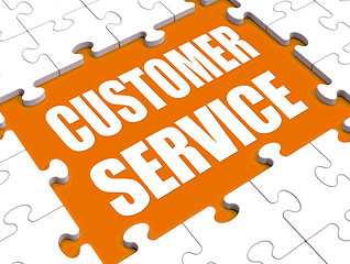 Image showing Customer Service Puzzle Shows Consumer Support Or Helpdesk