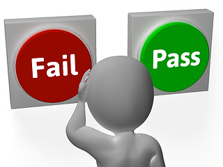 Image showing Fail Pass Buttons Show Rejection Or Validation