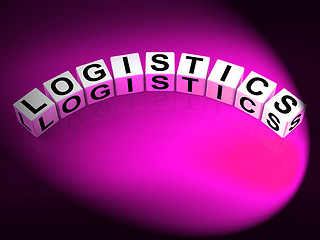 Image showing Logistics Dice Show Logistical Strategies and Plans