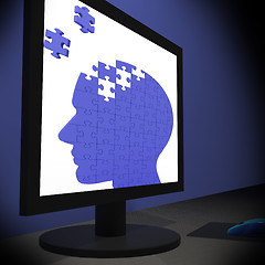 Image showing Head Puzzle On Monitor Showing Human Brightness
