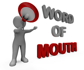 Image showing Word Of Mouth Character Shows Communication Networking Discussin