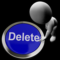 Image showing Delete Button For Erasing Or Deleting Trash