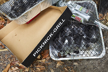 Image showing Picknick litter lying on ground