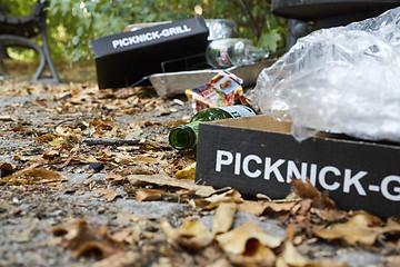 Image showing Picknick litter lying on ground