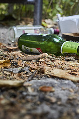 Image showing Picknick litter lying on ground