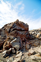 Image showing greece sky  volcanic land in europe santorini  