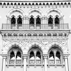 Image showing old architecture in london england windows and brick exterior   