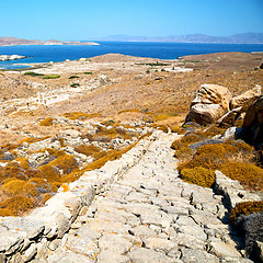 Image showing temple  in delos greece the historycal acropolis and old ruin si