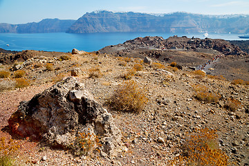 Image showing volcanic land in europe santorini greece  