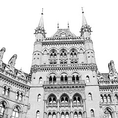 Image showing old architecture in london england windows and brick exterior wa