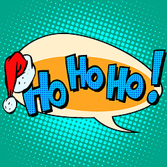 Image showing hohoho Santa Claus good laugh comic bubble text