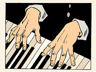 Image showing piano keys pianist hands