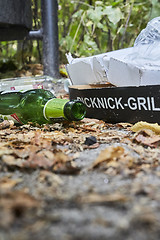 Image showing Picknick litter lying on ground