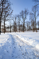 Image showing   small road . winter.