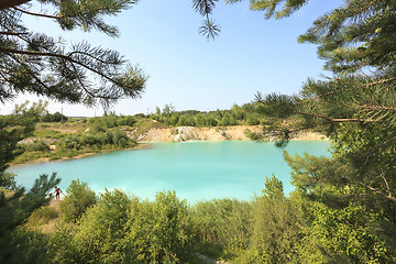 Image showing artificial lake . Belarus