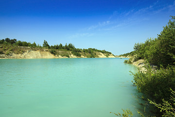 Image showing artificial lake . Belarus