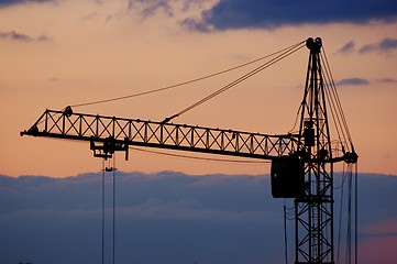 Image showing Construction.Sunset