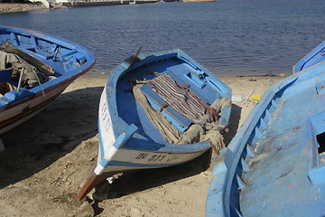 Image showing Fishingboat in the harbour of Monastir