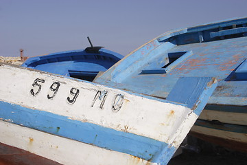 Image showing Fishingboat in the harbour of Monastir