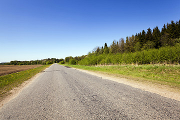 Image showing Spring road.  countryside 