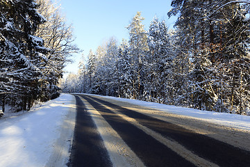 Image showing   road  with snow