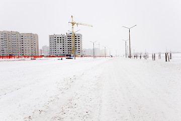 Image showing building construction.  winter  