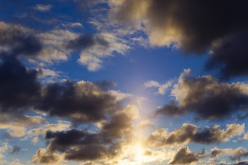 Image showing sunset on the sky  