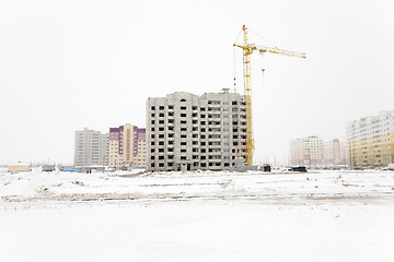 Image showing building construction.  winter  