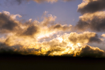 Image showing sunset on the sky  