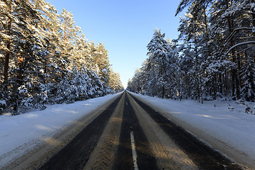 Image showing   road  with snow