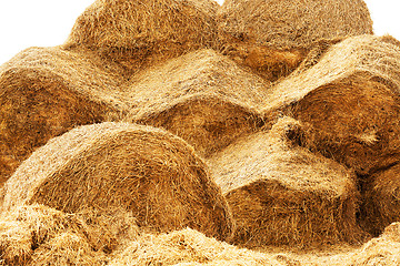Image showing haystacks piled straw 