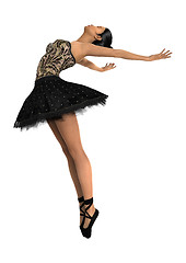 Image showing Asian Ballerina on White